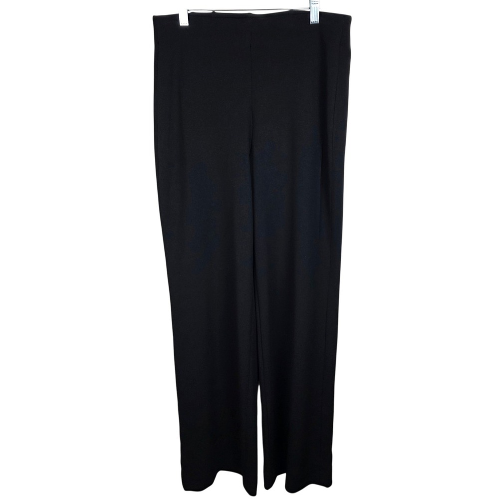 White House Black Market Wide Leg Pants Womens 8 Black Good Pull On Stretch